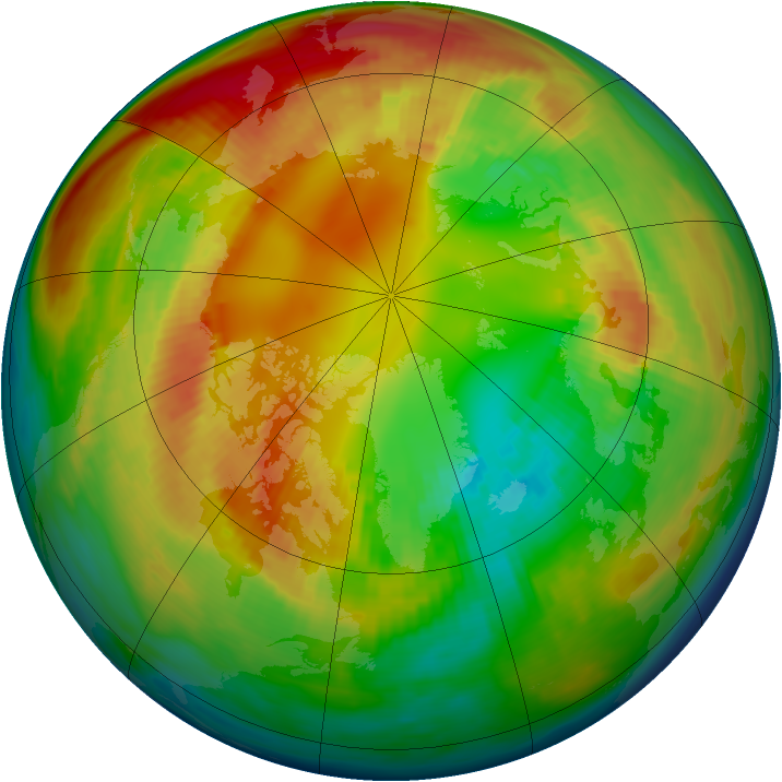 Arctic ozone map for 16 February 1983